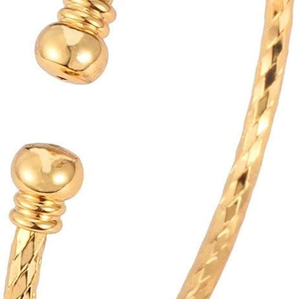 Unisex Simple Cuff Bracelet 18K Real Gold Platinum Plated Fine Bracelets Fashion